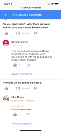 Screen shot of Google Reviews